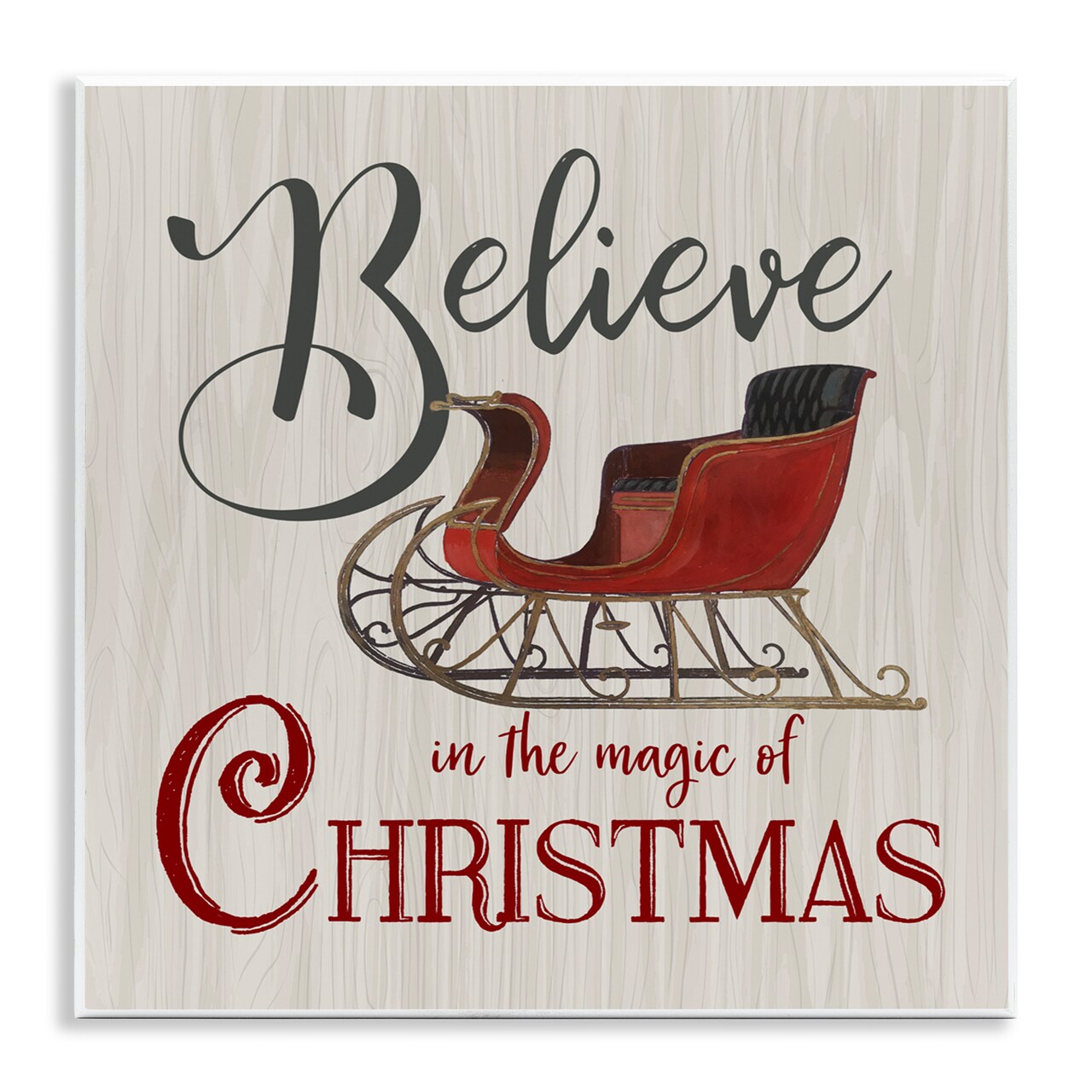 Stupell Industries Believe Magic Of Christmas Wall Plaque Art, design by Charity Henderson